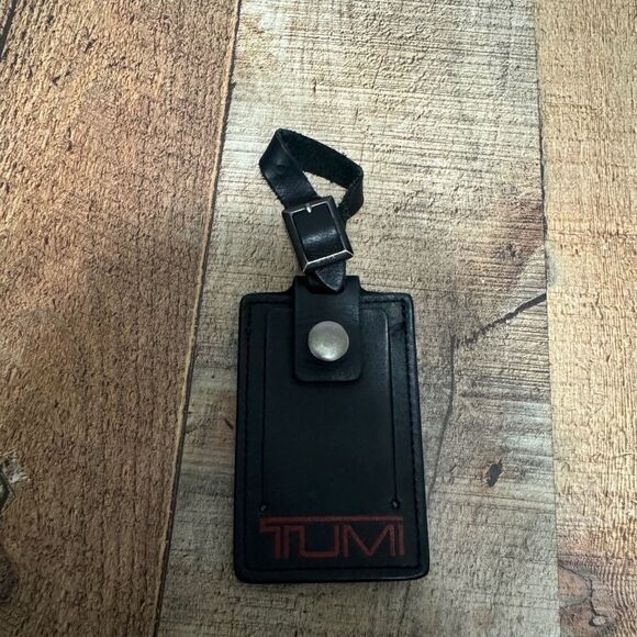 Tumi Leather Luggage Tag Graphics Bag Tag I.D. Card Holder pre-owned condition - Picture 1 of 9